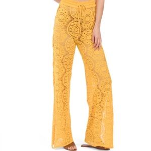 Yellow Lace Women's swimwear cover-up